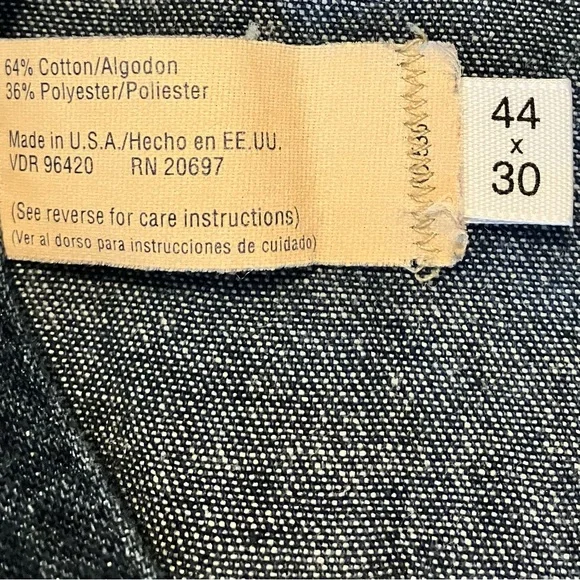 VINTAGE 70s BIG MAC Square Bak Blue Denim Work Overalls. Size 44 x 30. - Picture 6 of 9